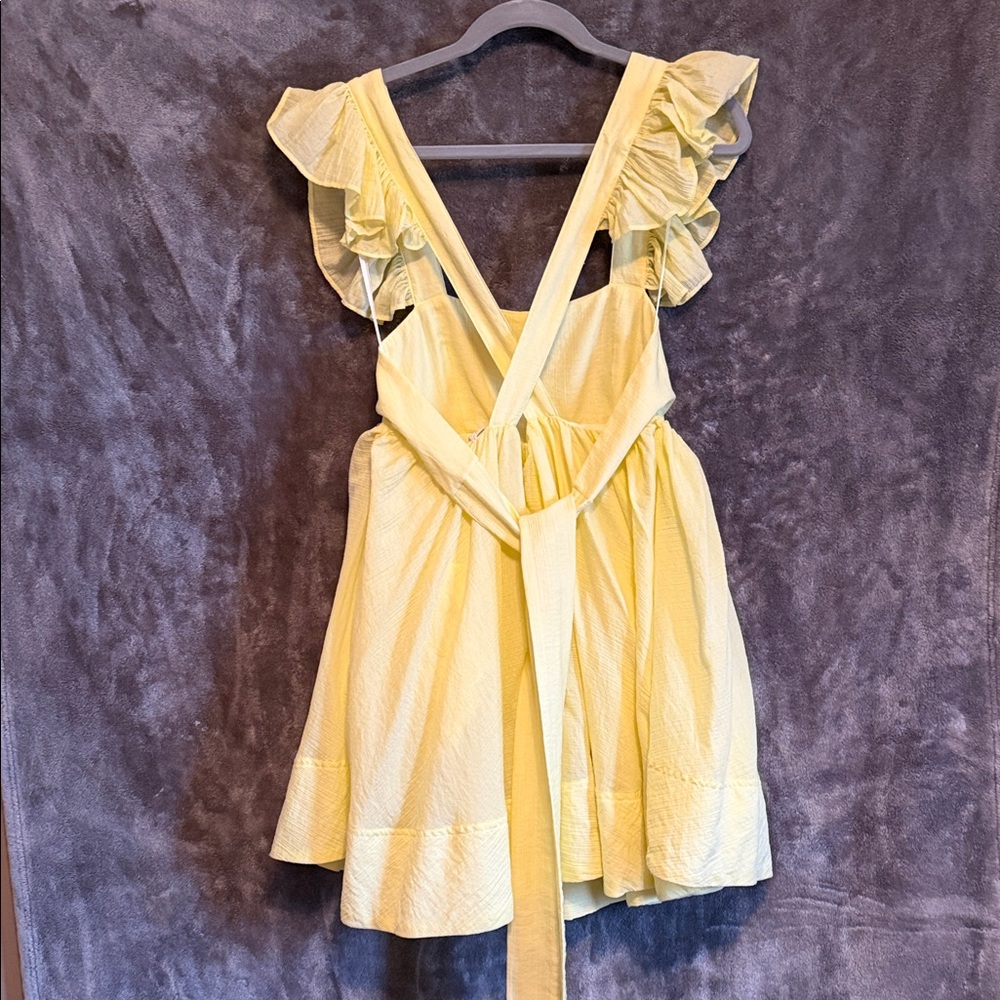 Yellow Ruffle Strap Dress - Picture 3 of 3